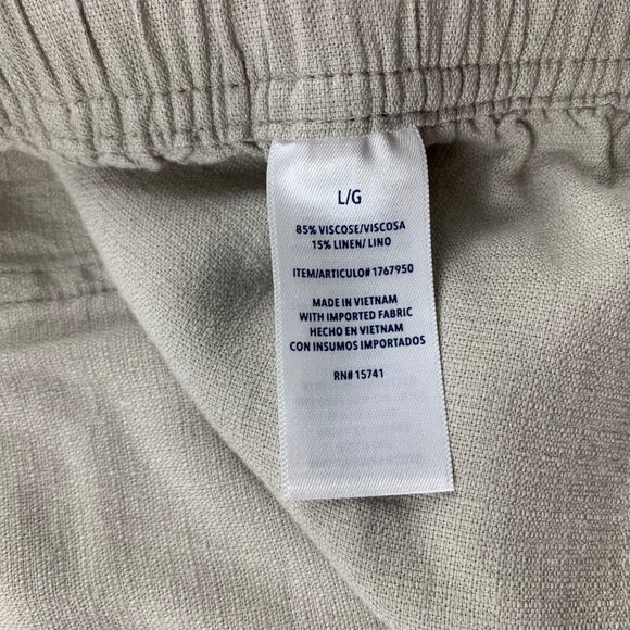 Splendid Natural Linen Blend Wide Leg Cropped Lounge Pant L - Picture 4 of 6